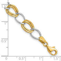 14K Two-Tone Polished Open Link Bracelet-SF2140-7.5