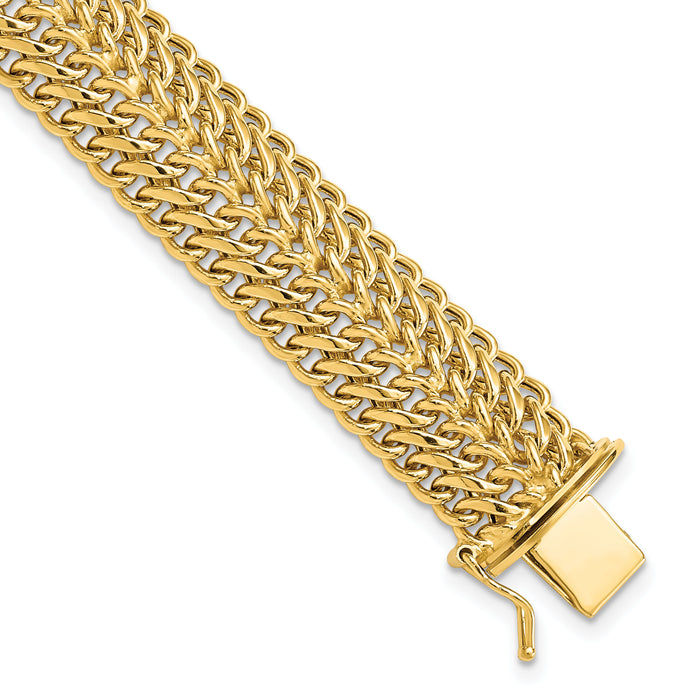 14k Polished 7.5in Fancy Link Bracelet-SF2156-7.5
