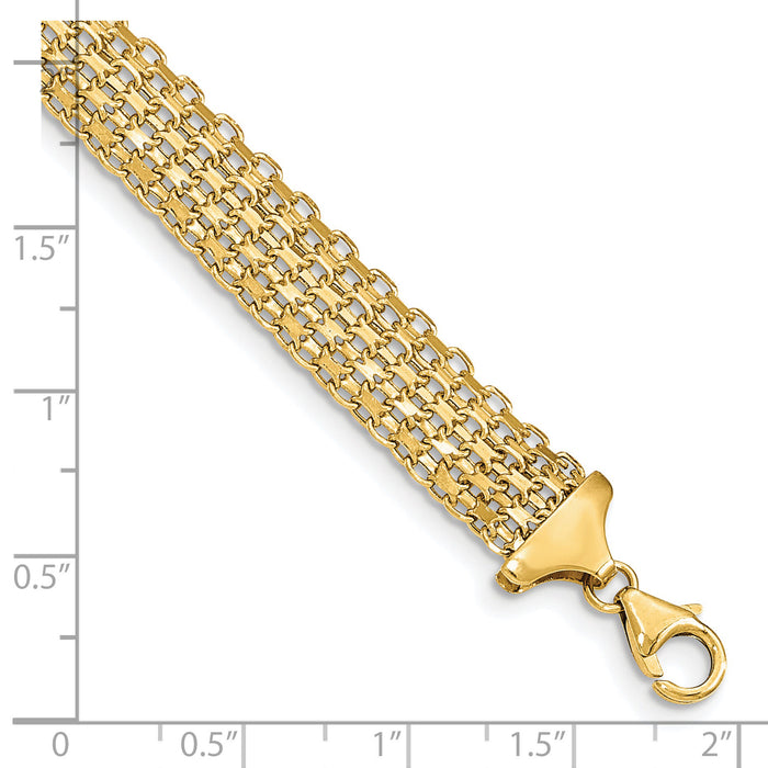 14k Polished 7.5in Fancy Link Bracelet-SF2157-7.5