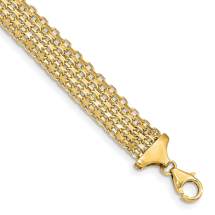 14k Polished 7.5in Fancy Link Bracelet-SF2157-7.5