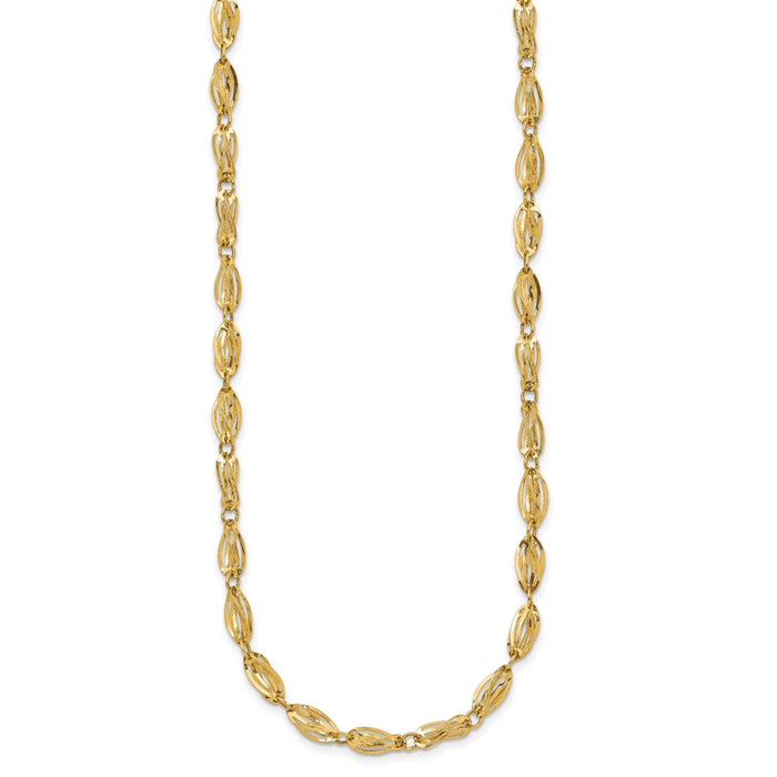 14K Fancy Link Necklace-SF2200-18