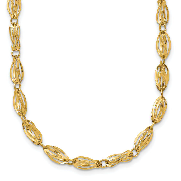 14K Fancy Link Necklace-SF2200-18