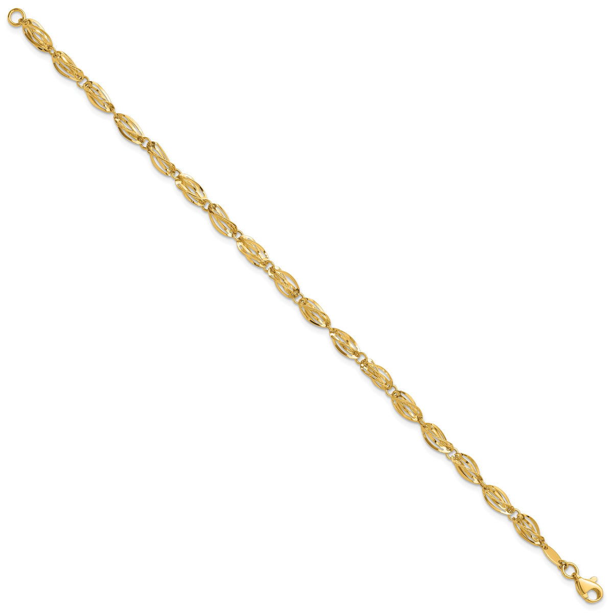 14K Gold Polished Fancy Bracelet-SF2203-7.75