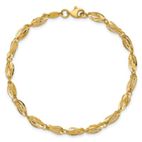 14K Gold Polished Fancy Bracelet-SF2203-7.75