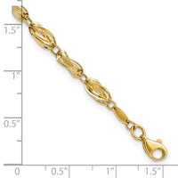 14K Gold Polished Fancy Bracelet-SF2203-7.75