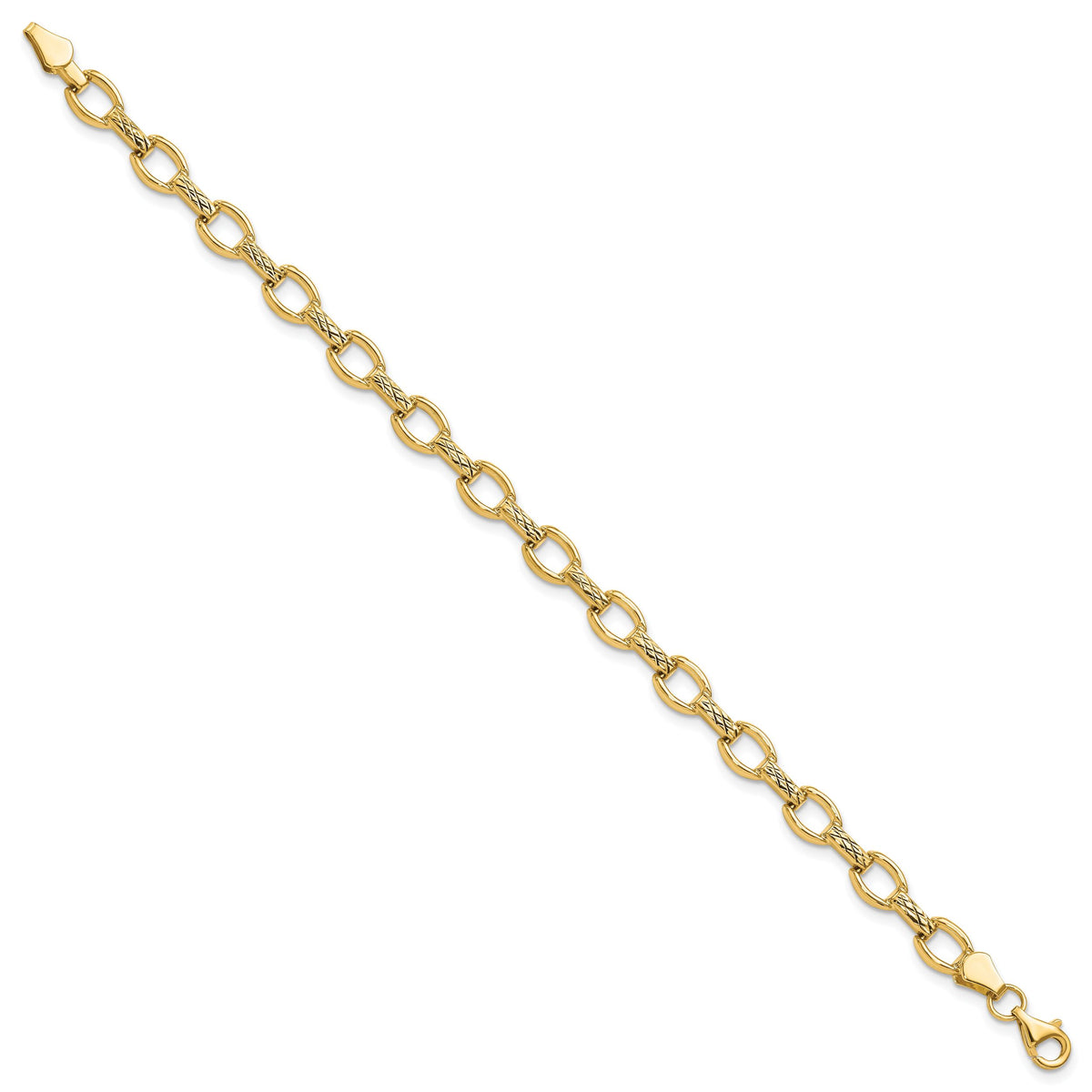 14k Diamond Cut Fancy Link Bracelet-SF2206-7