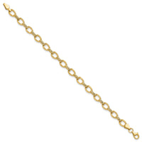 14k Diamond Cut Fancy Link Bracelet-SF2206-7