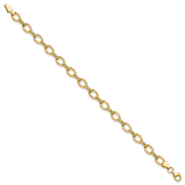 14k Diamond Cut Fancy Link Bracelet-SF2206-7