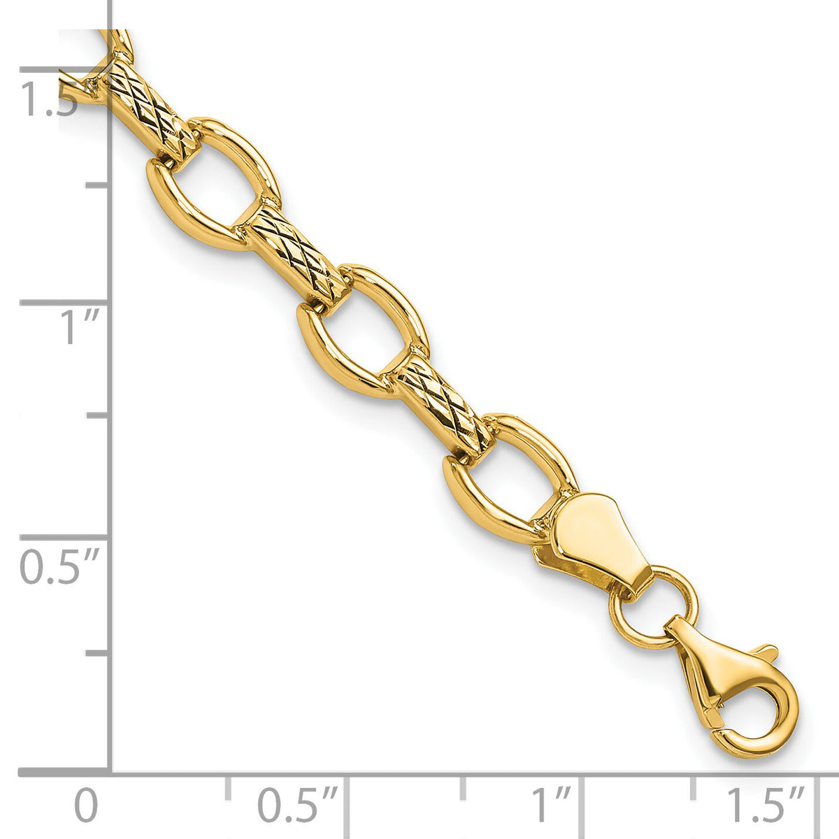 14k Diamond Cut Fancy Link Bracelet-SF2206-7