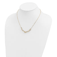 14k Polished and Textured Fancy Link Necklace-SF2228-17.5