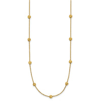 14KY Diamond-cut Beads Station Necklace-SF2243-17