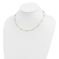 14KY Diamond-cut Beads Station Necklace-SF2243-17