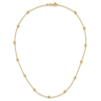 14KY Diamond-cut Beads Station Necklace-SF2243-17