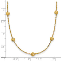 14KY Diamond-cut Beads Station Necklace-SF2243-17