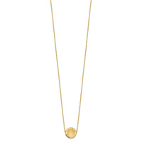 14k Brushed Polished & D/C Circle Necklace-SF2247-18