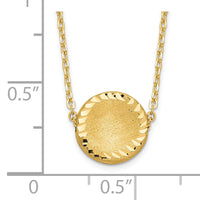 14k Brushed Polished & D/C Circle Necklace-SF2247-18