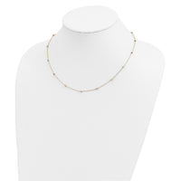 14k Tri-color Polished & D/C Beaded Necklace-SF2270-18