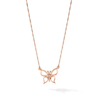 14k Rose Gold Polished Butterfly Necklace-SF2273-17