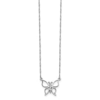 14k White Gold Polished Butterfly Necklace-SF2274-17