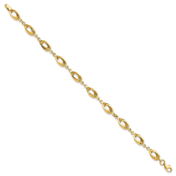 14k Polished Fancy Link Bracelet-SF2312-7.5