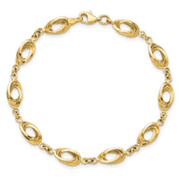 14k Polished Fancy Link Bracelet-SF2312-7.5