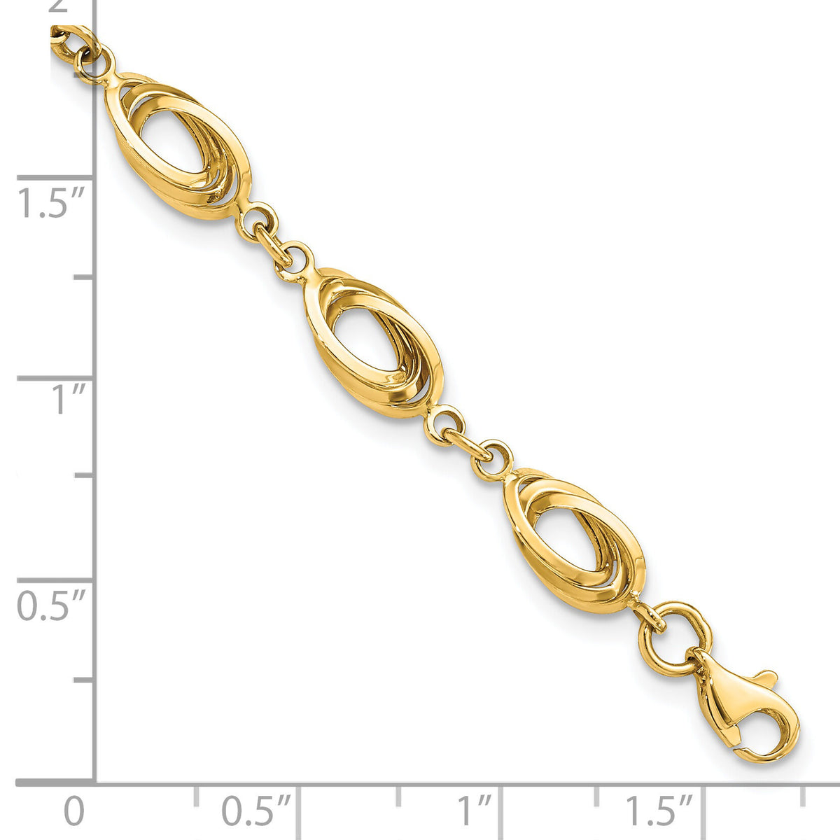 14k Polished Fancy Link Bracelet-SF2312-7.5