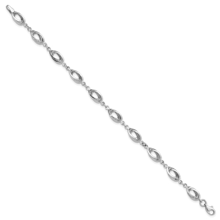 14K White Gold Fancy Link Bracelet-SF2313-7.5