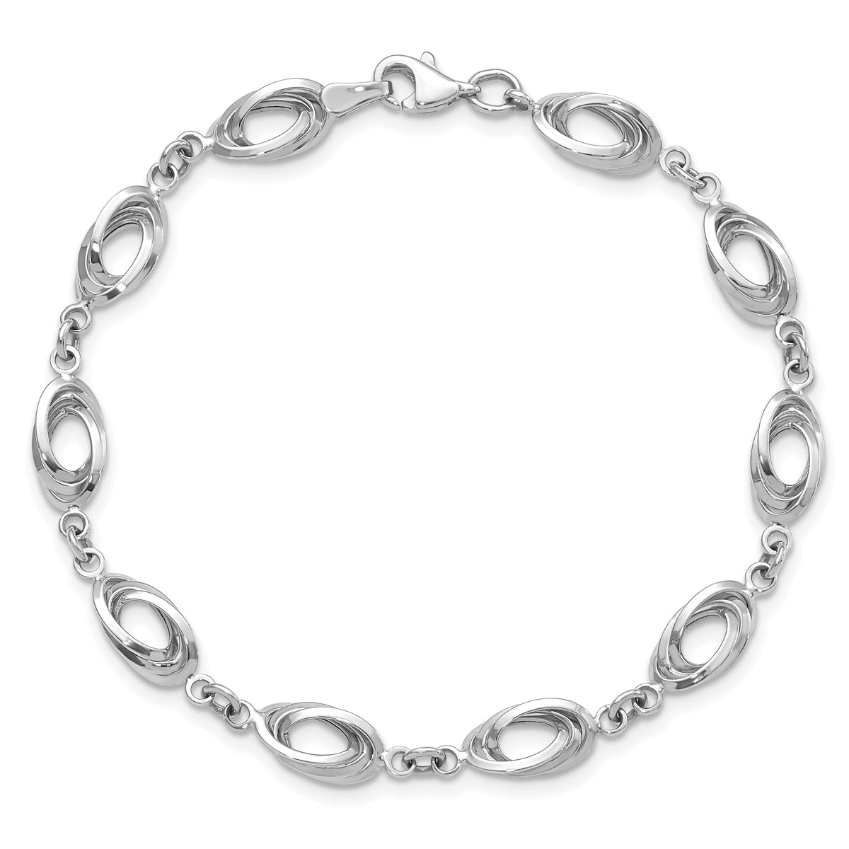 14K White Gold Fancy Link Bracelet-SF2313-7.5