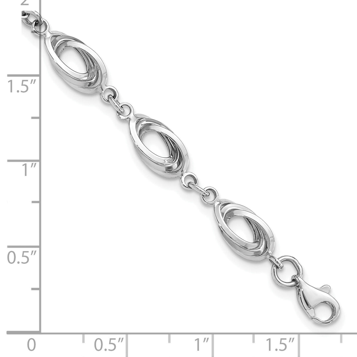 14K White Gold Fancy Link Bracelet-SF2313-7.5