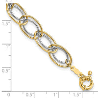 14k Two Tone Fancy Oval Link Bracelet-SF2314-7.5