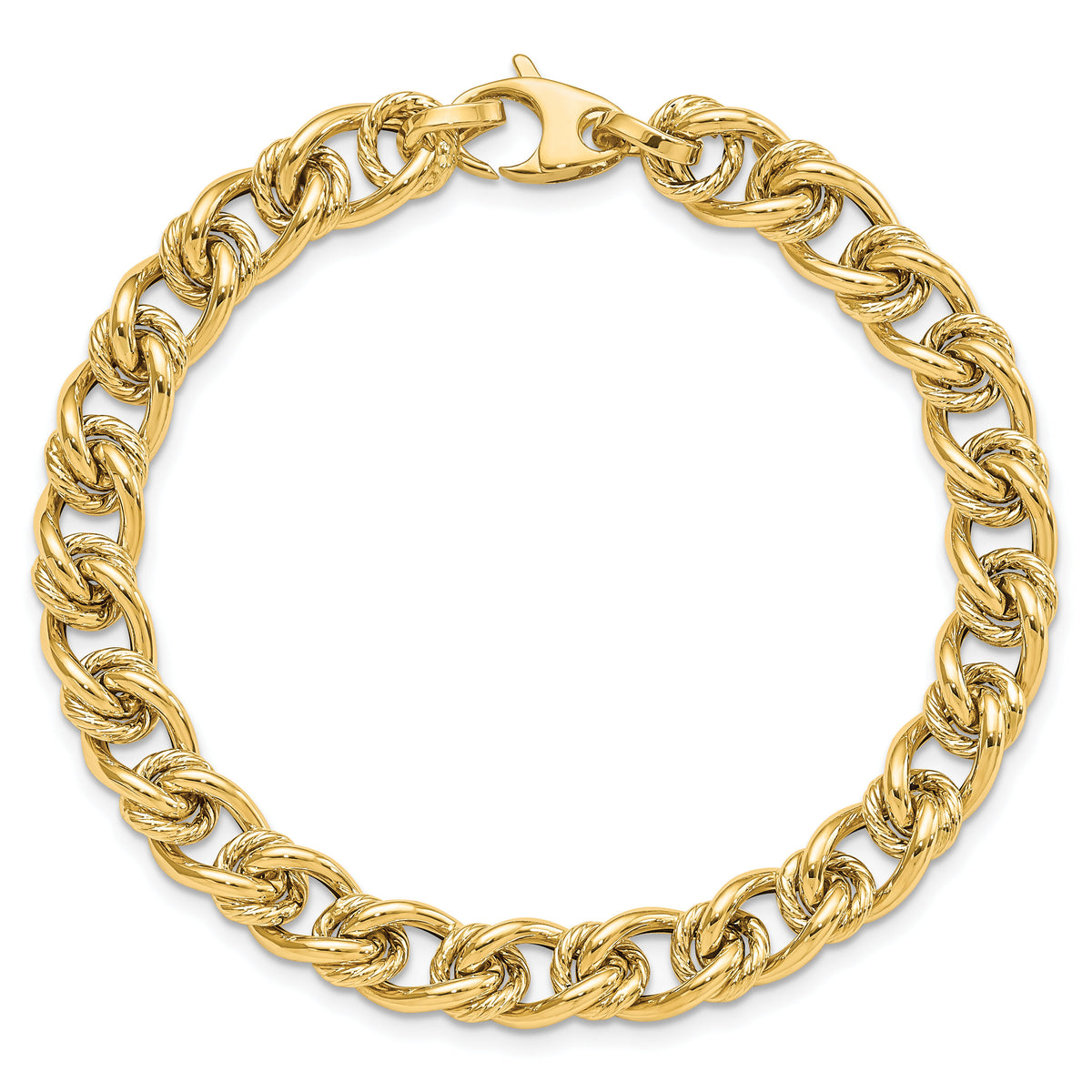 14K Polished Fancy Link Bracelet-SF2325-7.5