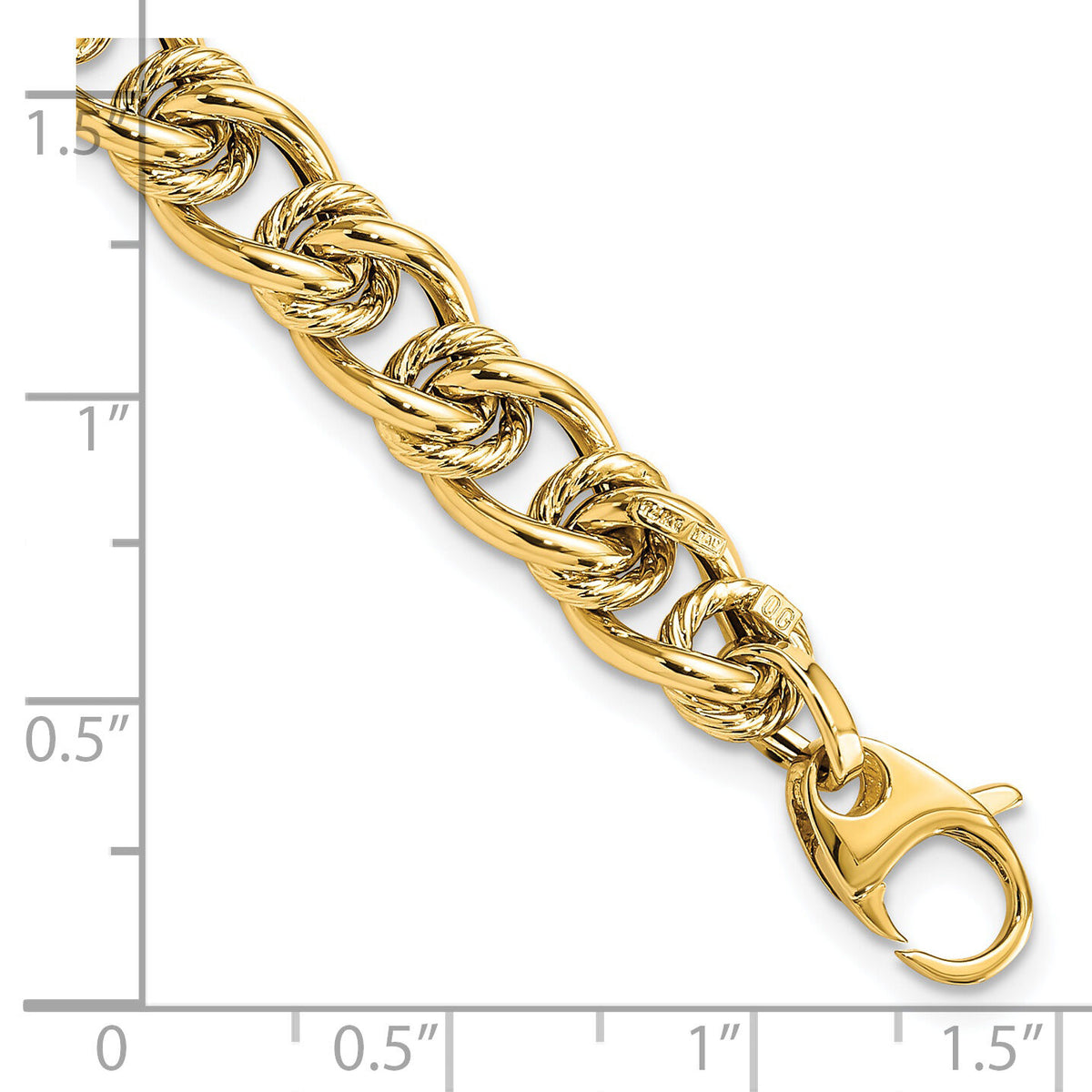 14K Polished Fancy Link Bracelet-SF2325-7.5
