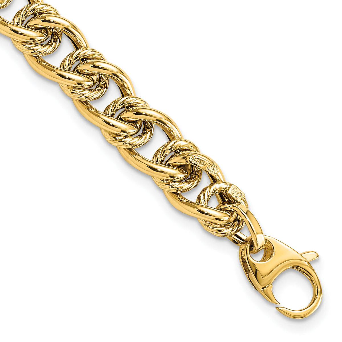 14K Polished Fancy Link Bracelet-SF2325-7.5