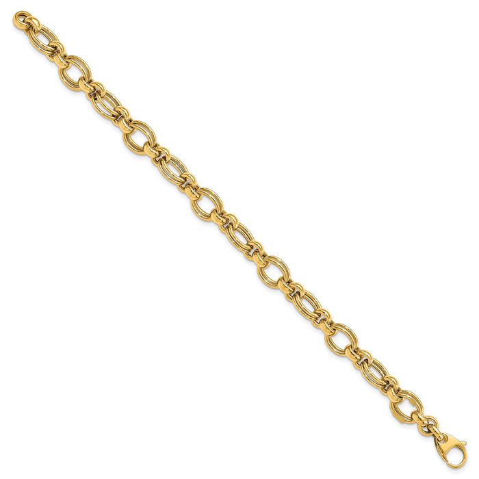 14k Polished Fancy Link Bracelet-SF2328-7.5