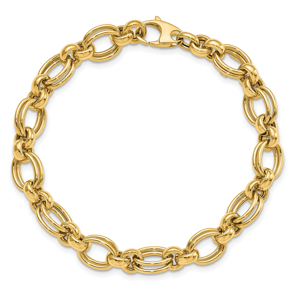 14k Polished Fancy Link Bracelet-SF2328-7.5