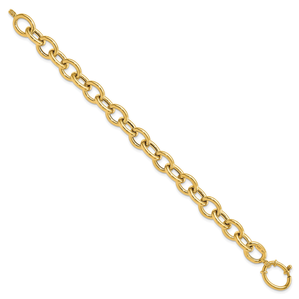 14k Polished Fancy Oval Link Bracelet-SF2329-7.5