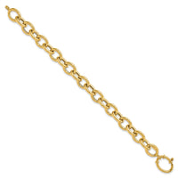 14k Polished Fancy Oval Link Bracelet-SF2329-7.5