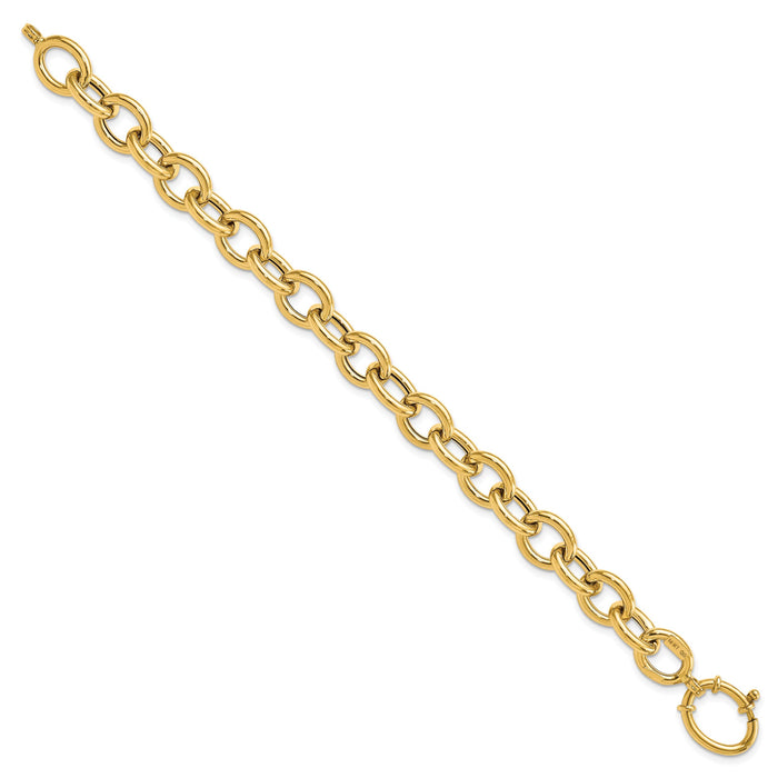 14k Polished Fancy Oval Link Bracelet-SF2329-7.5