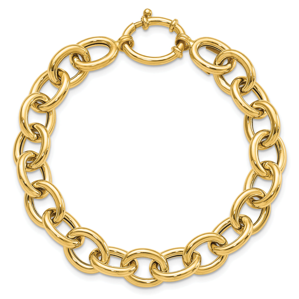 14k Polished Fancy Oval Link Bracelet-SF2329-7.5
