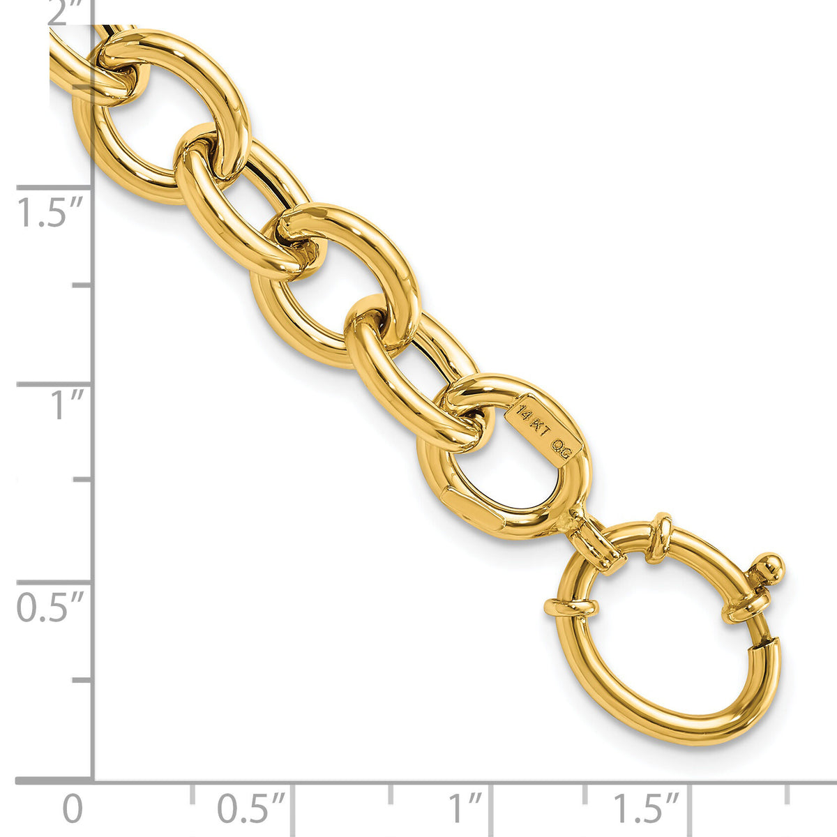 14k Polished Fancy Oval Link Bracelet-SF2329-7.5
