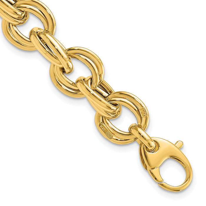 14K Polished Fancy Link Bracelet-SF2330-8