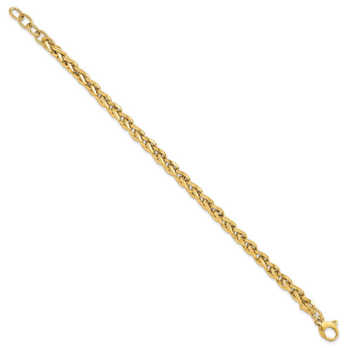14k Polished w/1in Ext Bracelet-SF2344-7.5
