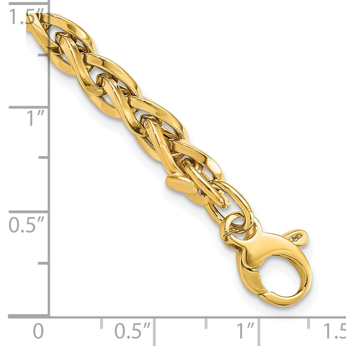14k Polished w/1in Ext Bracelet-SF2344-7.5