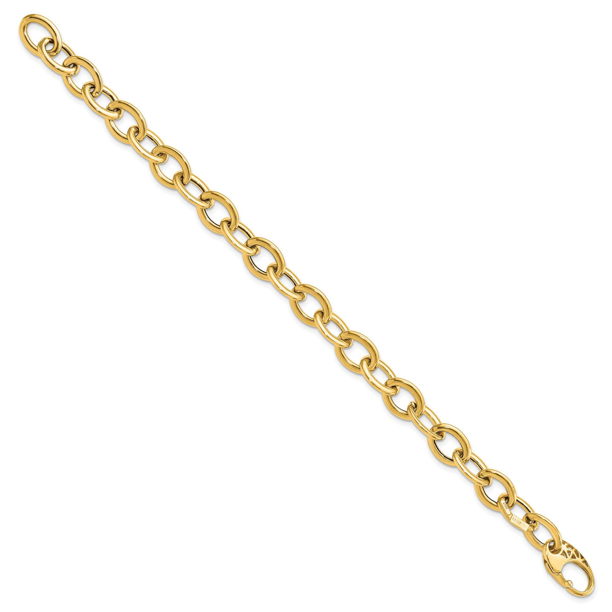 14k Polished Fancy Oval Link Bracelet-SF2371-8.5