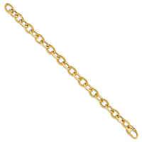 14k Polished Fancy Oval Link Bracelet-SF2371-8.5
