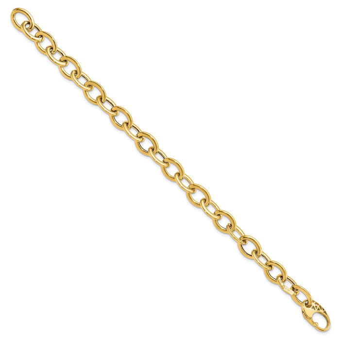 14k Polished Fancy Oval Link Bracelet-SF2371-8.5