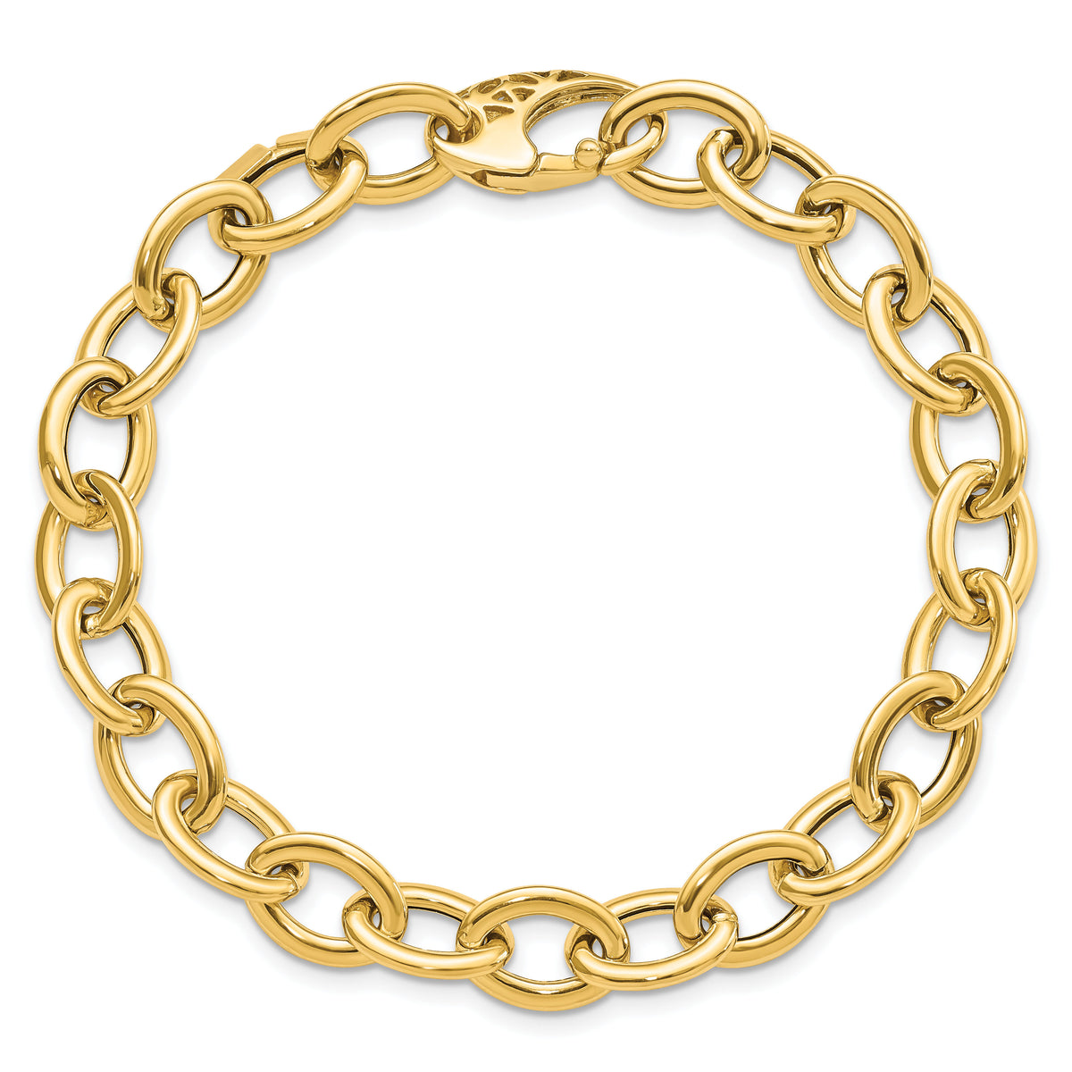 14k Polished Fancy Oval Link Bracelet-SF2371-8.5