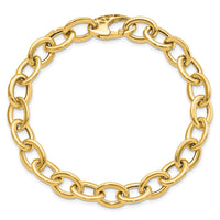14k Polished Fancy Oval Link Bracelet-SF2371-8.5