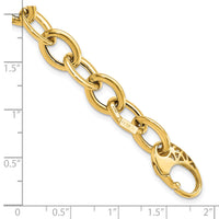 14k Polished Fancy Oval Link Bracelet-SF2371-8.5