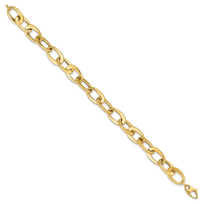 14k Polished Fancy Link Bracelet-SF2375-8